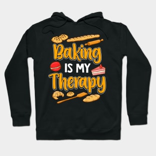 Baking Is My Therapy Baker Bakery Hoodie